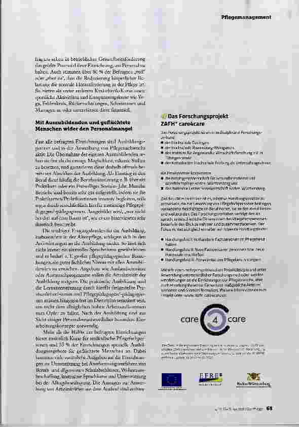 Vorschauseite 4: RINGEN UM PFLEGEFACHPERSONAL