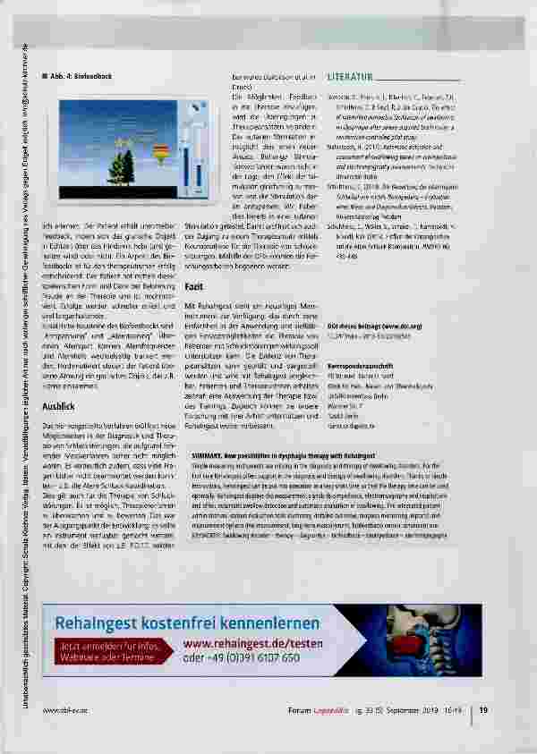 Vorschauseite 4: Neue Möglichkeiten in der Dysphagietherapie mit Rehaingest