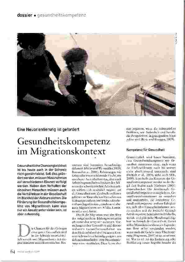 Vorschauseite 1: Gesundheitskompetenz im Migrationskontext