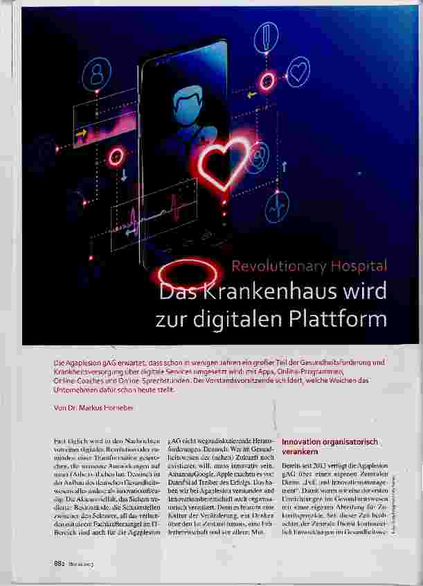 Vorschauseite 1: Das Krankenhaus wird zur digitalen Plattfornn