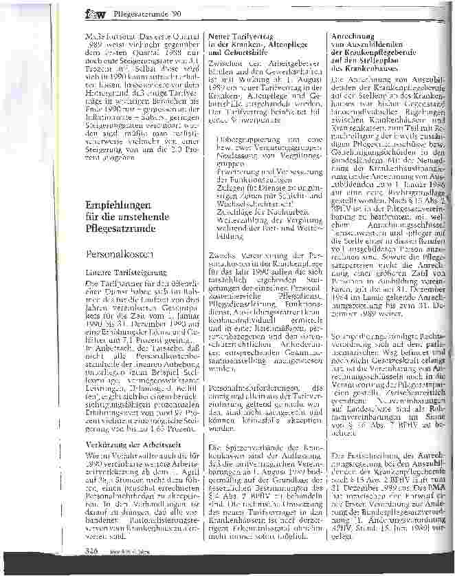 Vorschauseite 2: Pflegesatzrunde 90 Empfehlungen der Kassenseite