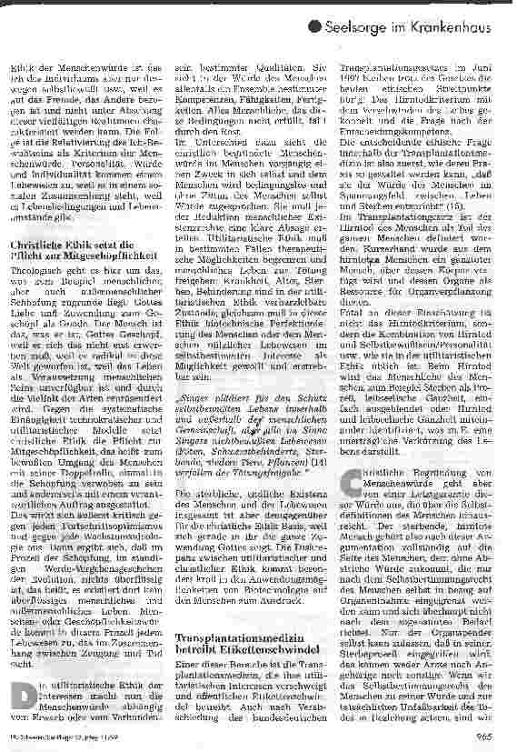 Vorschauseite 4: Der Mensch in der Hand des Menschen Vom Unterschied utilitaristischer Bioethik und einer Werteethik der Menschenwürde und des Lebens