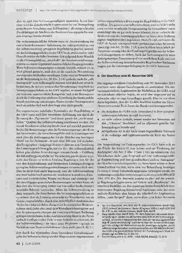 Vorschauseite 2: Die verfassungsrechtliche Legitimation des Gemeinsamen Bundesausschusses: Die im Auftrag des BAAG erstellten Rechtsgutachten