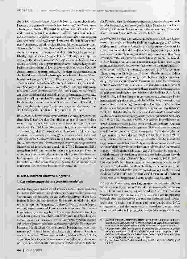 Vorschauseite 4: Die verfassungsrechtliche Legitimation des Gemeinsamen Bundesausschusses: Die im Auftrag des BAAG erstellten Rechtsgutachten