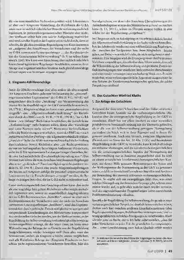 Vorschauseite 5: Die verfassungsrechtliche Legitimation des Gemeinsamen Bundesausschusses: Die im Auftrag des BAAG erstellten Rechtsgutachten