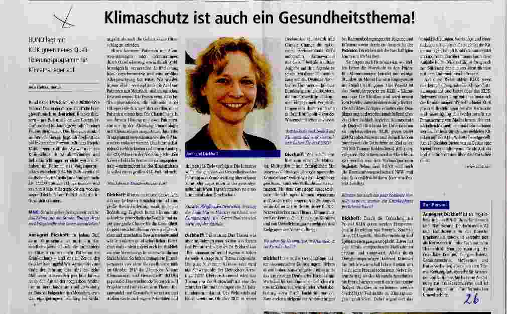 Vorschauseite 1: Klimaschutz ist auch ein Gesundheitsthema!