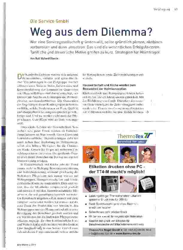 Vorschauseite 1: Weg aus dem Dilemma?