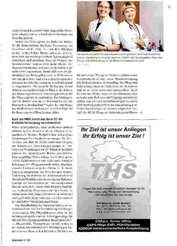 Vorschauseite 2: Heime sind die Lotsen der medizinischen Versorgung