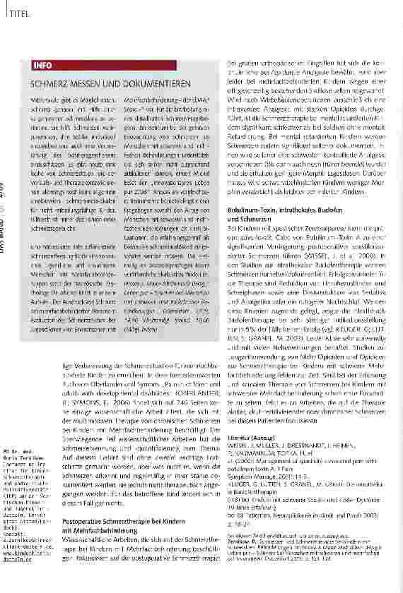 Vorschauseite 3: Schmerztherapie bei Kindern mit Behinderungen