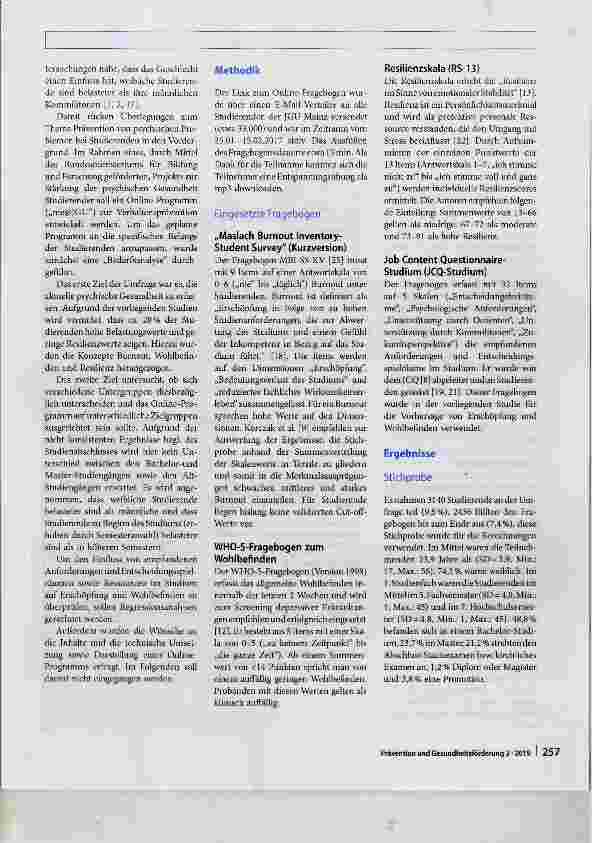 Vorschauseite 2: Psychische Belastung Studierender