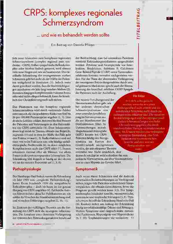 Vorschauseite 2: CRPS: komplexes regionales Schmerzsyndrom