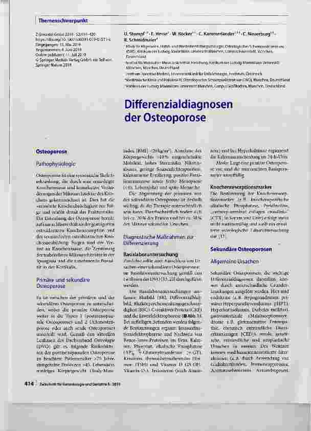 Vorschauseite 1: Differenzialdiagnosen der Osteoporose
