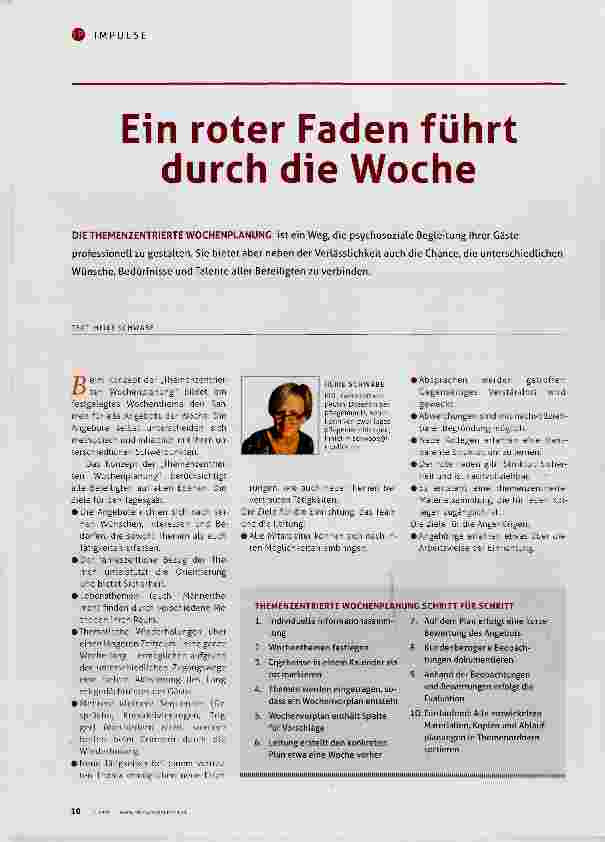 Vorschauseite 1: Ein roter Faden führt durch die Woche