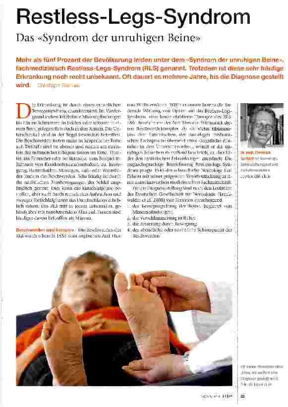 Vorschauseite 1: Restless-Legs-SyndromDas «Syndrom der unruhigen Beine»