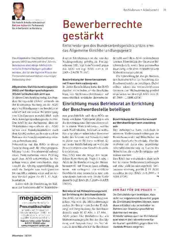 Vorschauseite 1: Bewerberrechte gestärkt