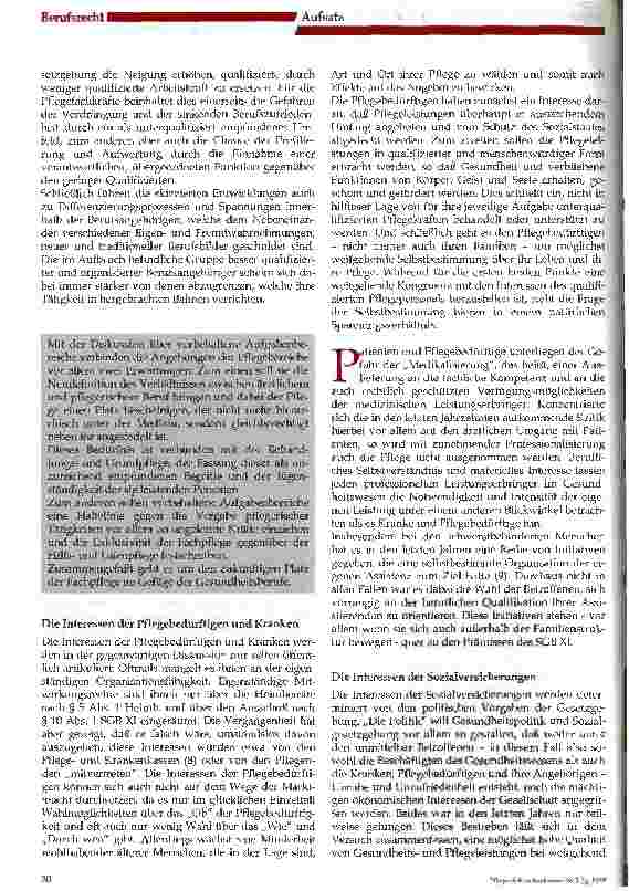 Vorschauseite 2: Vorbehaltene Aufgabenbereiche für Pflegeberufe
