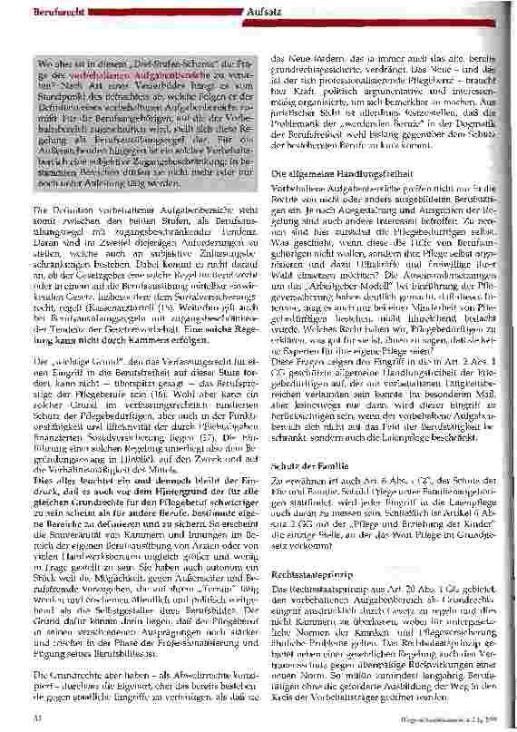 Vorschauseite 4: Vorbehaltene Aufgabenbereiche für Pflegeberufe