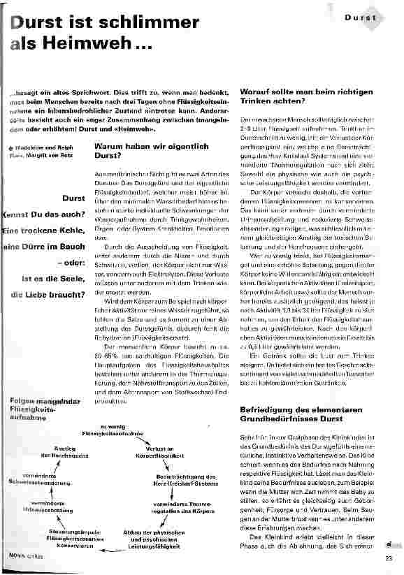Vorschauseite 1: Durst ist schlimmer als Heimweh