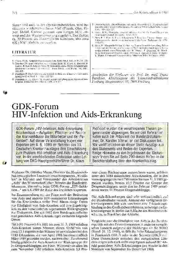 Vorschauseite 1: GDK-Forum HIV-Infektion und AIDS-Erkrankungen