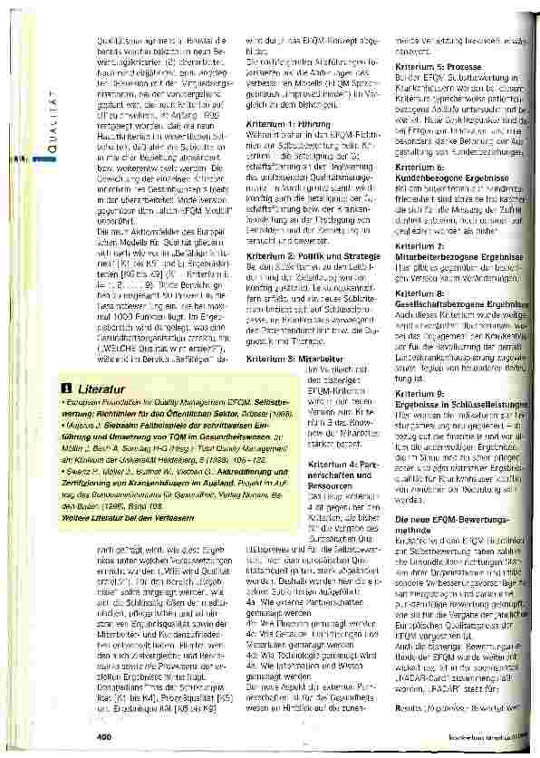 Vorschauseite 3: EFQM-System auf Erfolgskurs Dynamsiche Weiterentwicklung des europäischen Qualitätsmodells