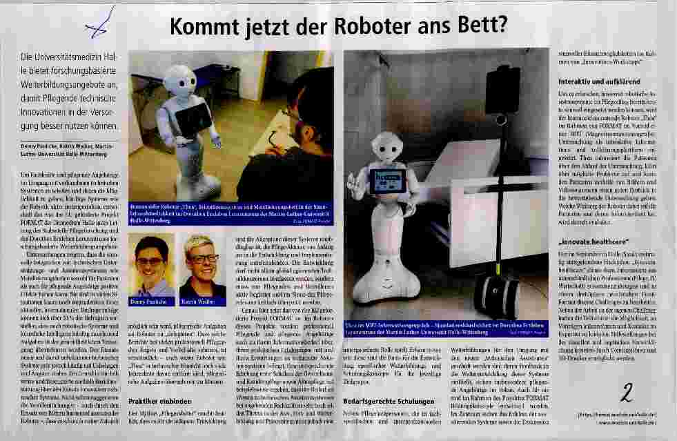 Vorschauseite 1: Kommt jetzt der Roboter ans Bett?