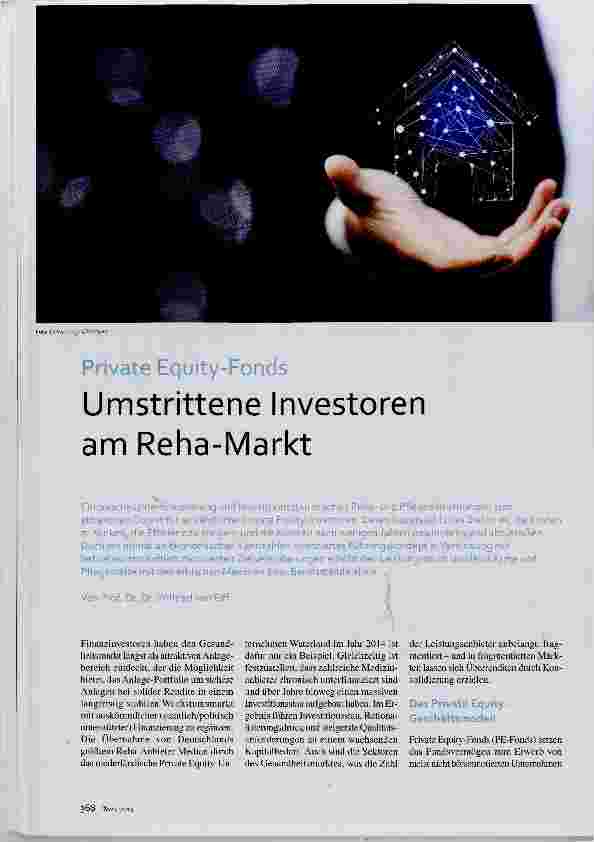Vorschauseite 1: Umstrittene Investoren am Reha-Markt