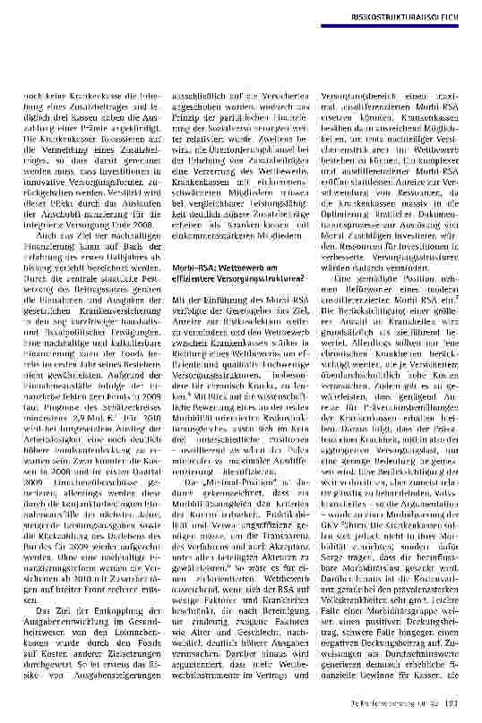 Vorschauseite 2: Gesundheitsfonds und Morbi-RSA