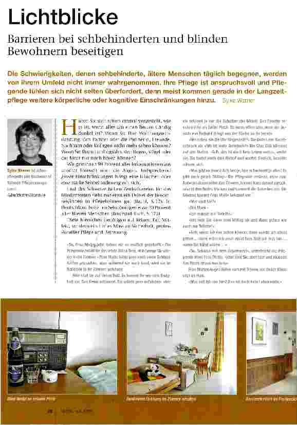 Vorschauseite 1: LichtblickeBarrieren bei sehbehinderten und blinden Bewohnern beseitigen