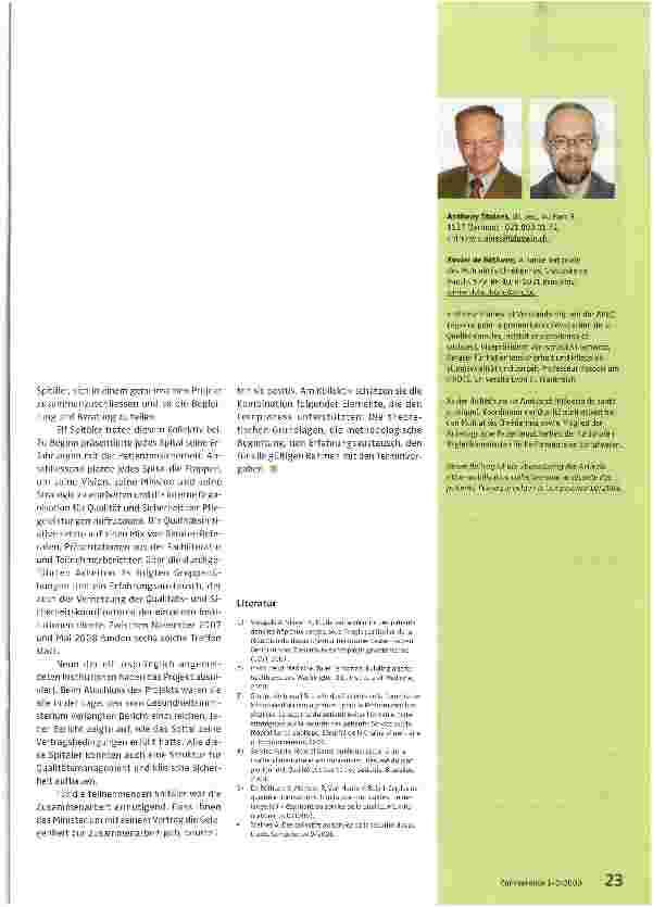 Vorschauseite 2: Gemeinsam für mehr Patientensicherheit: Das Beispiel Belgien