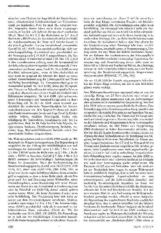 Vorschauseite 2: Keine Beihilfe für synthetische Tränenersatzflüssigkeit