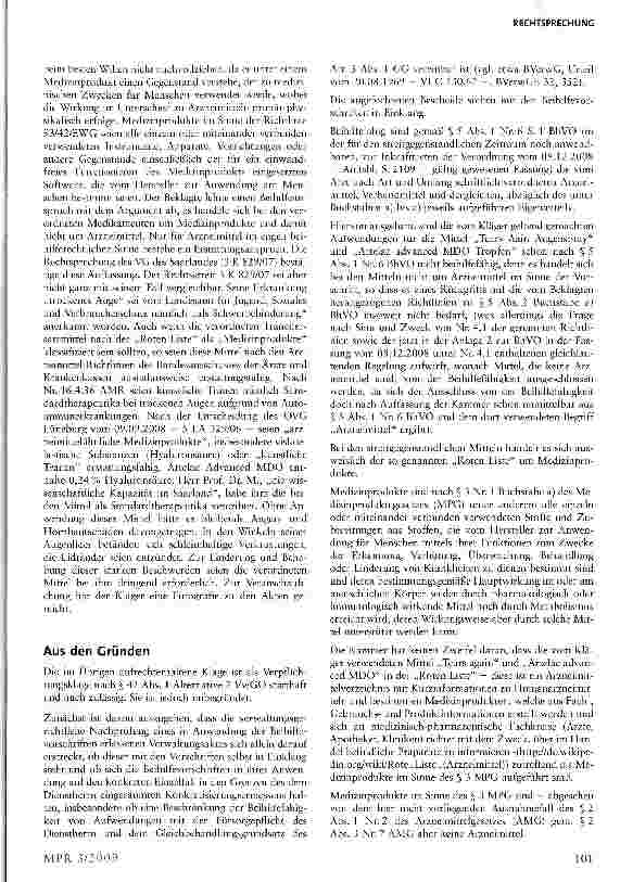 Vorschauseite 3: Keine Beihilfe für synthetische Tränenersatzflüssigkeit