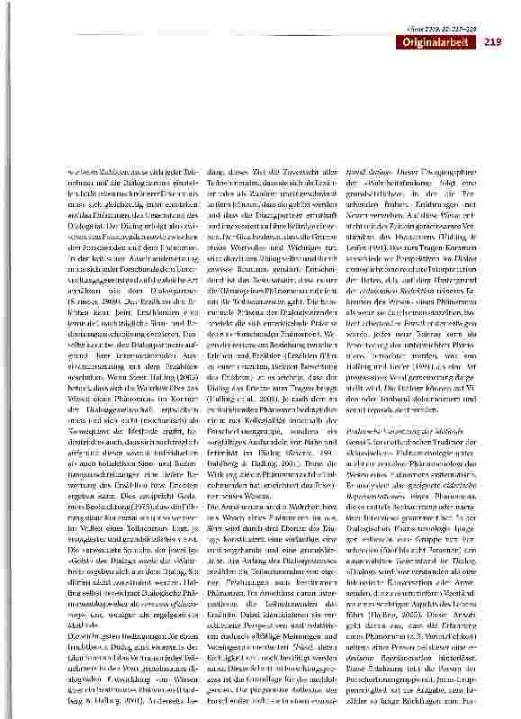 Vorschauseite 3: Dialogische Phänomenologie im Rahmen der Pflege Wissenschaft - Eine kritische Auseinandersetzung mit einer wenig bekannten Forschungsmethode