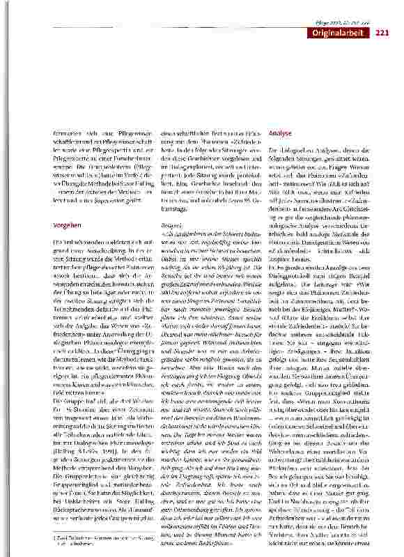 Vorschauseite 5: Dialogische Phänomenologie im Rahmen der Pflege Wissenschaft - Eine kritische Auseinandersetzung mit einer wenig bekannten Forschungsmethode