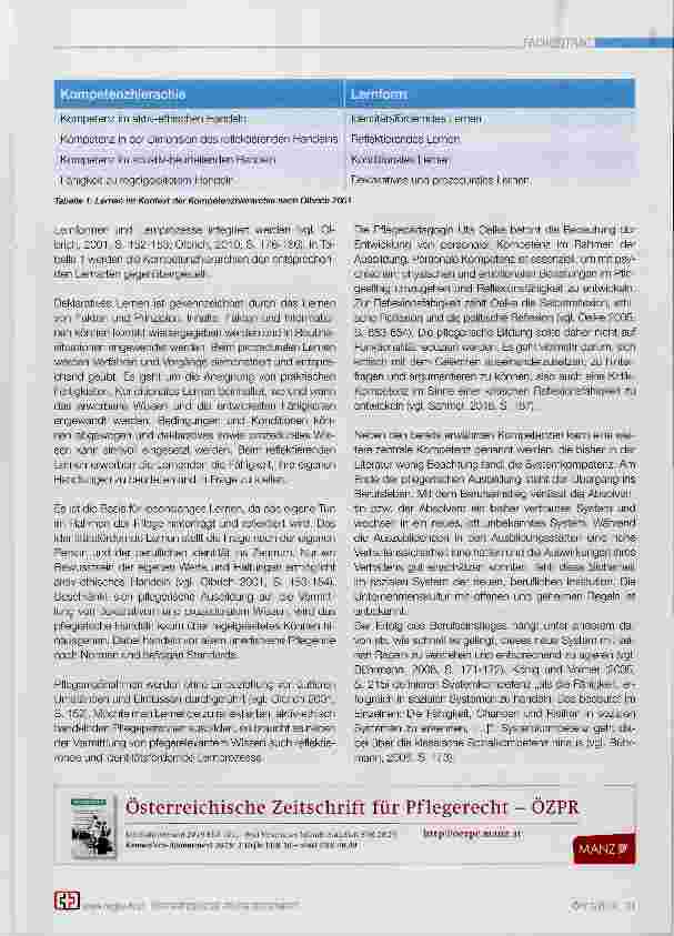 Vorschauseite 3: Kompetenzentwicklung in der pflegerischen Ausbildung
