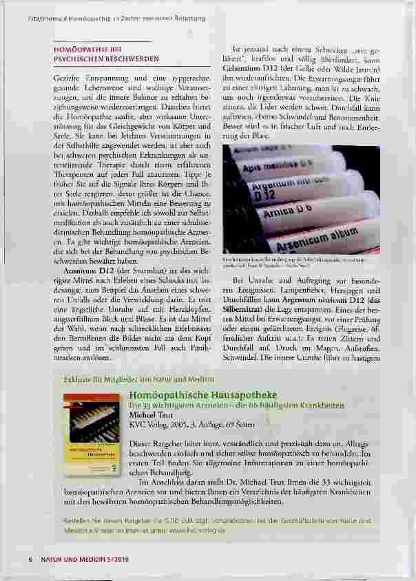 Vorschauseite 3: Homöopathie in Zeiten seelischer Belastung