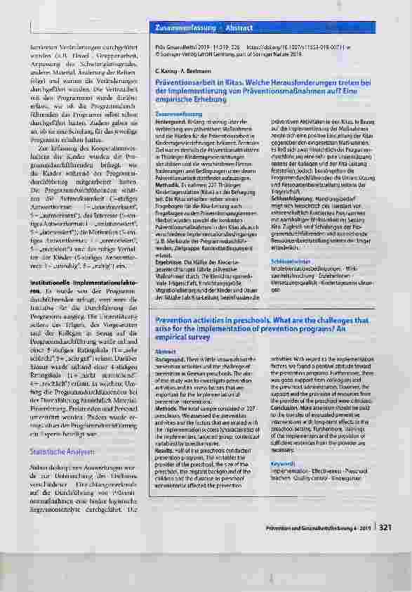 Vorschauseite 3: Präventionsarbeit in Kitas