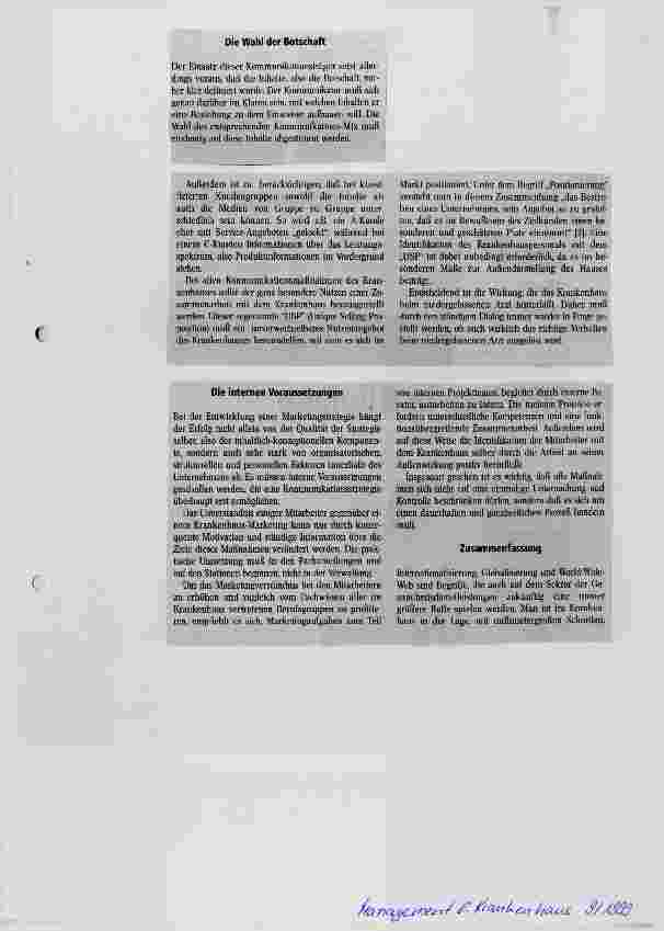 Vorschauseite 2: Kommunikation zwischen Krankenhaus und Arzt Der niedergelassene Arzt als Wettbewerber und Kunde