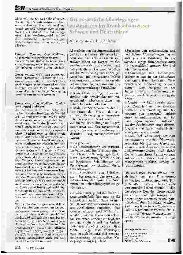 Vorschauseite 3: In Search of Excellence in Foreign Hospitals Was wir von guten Schweizer Kliniken lernen können