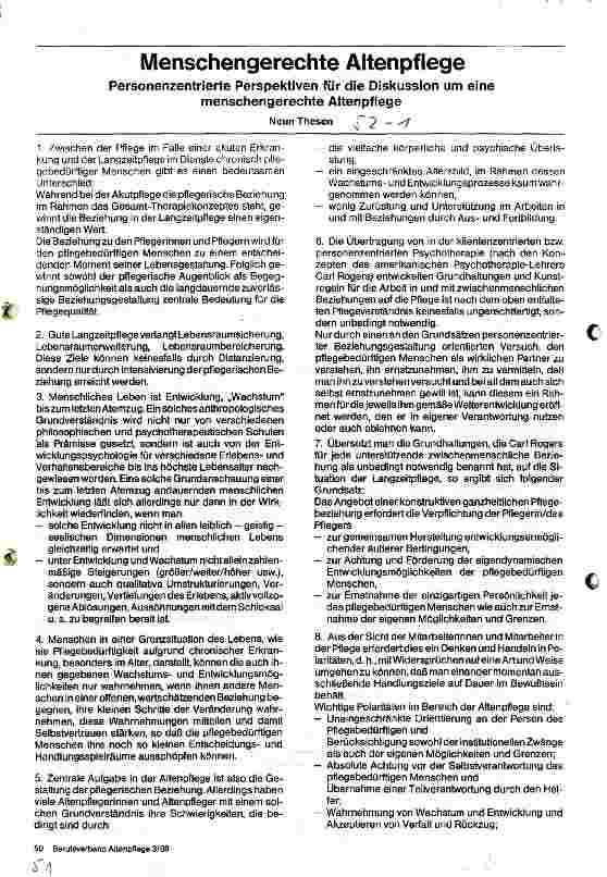 Vorschauseite 1: Menschengerechte Altenpflege Personenzentrierte Perspektiven für die Diskussion