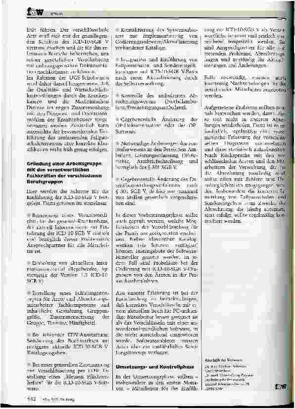 Vorschauseite 2: ICD-10 Einführung zum 1. Januar 2000