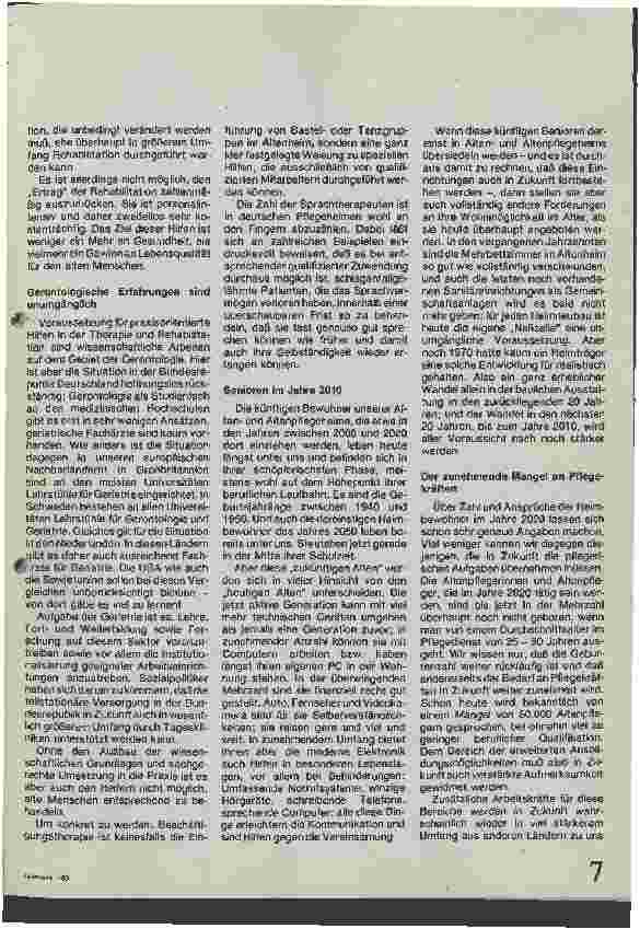 Vorschauseite 3: Die zukünftigen Aufgaben und Probleme der Altenhilfe Kongreß Altern als Chance und Herausforderung