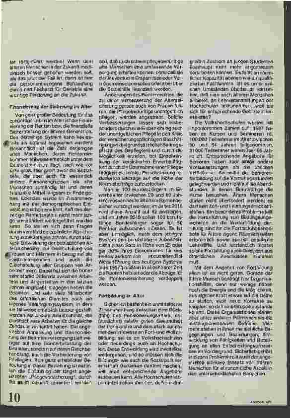 Vorschauseite 6: Die zukünftigen Aufgaben und Probleme der Altenhilfe Kongreß Altern als Chance und Herausforderung