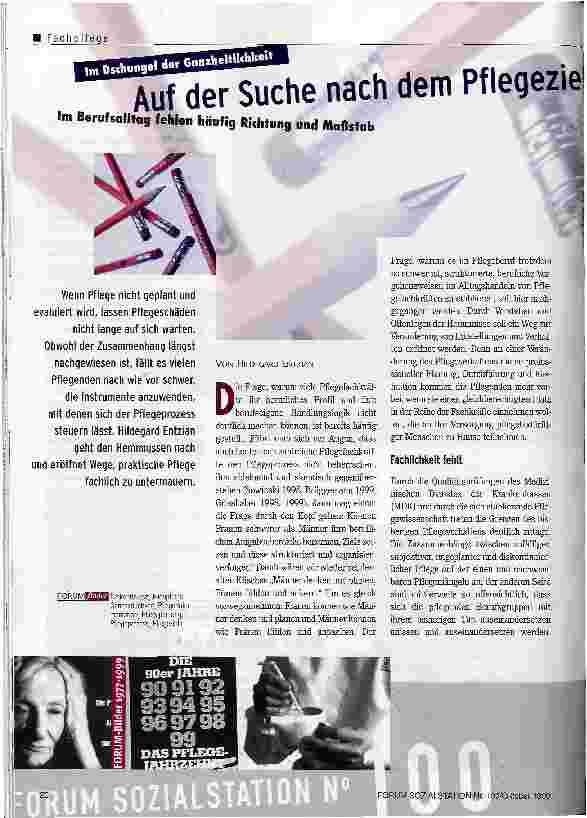 Vorschauseite 1: Auf der Suche nach dem Pflegeziel