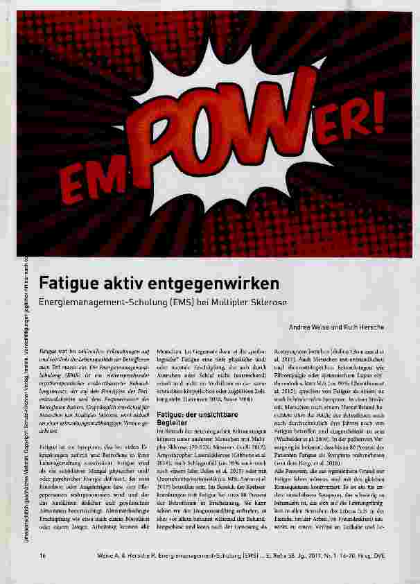 Vorschauseite 1: Fatigue aktiv entgegenwirken