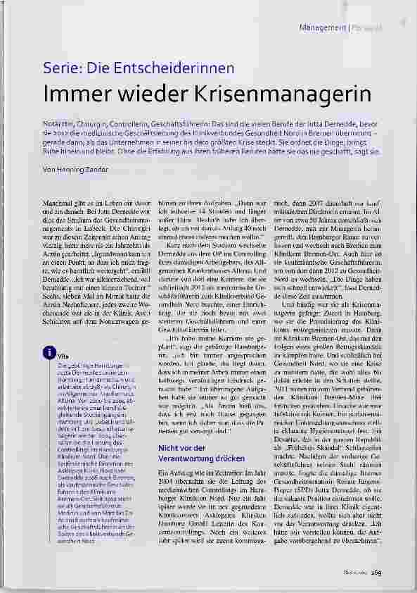Vorschauseite 2: Serie: Die Entscheiderinnen Immer wieder Krisenmanagerin