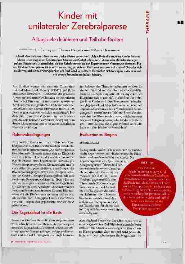 Vorschauseite 1: Kinder mit unilateraler Zerebralparese