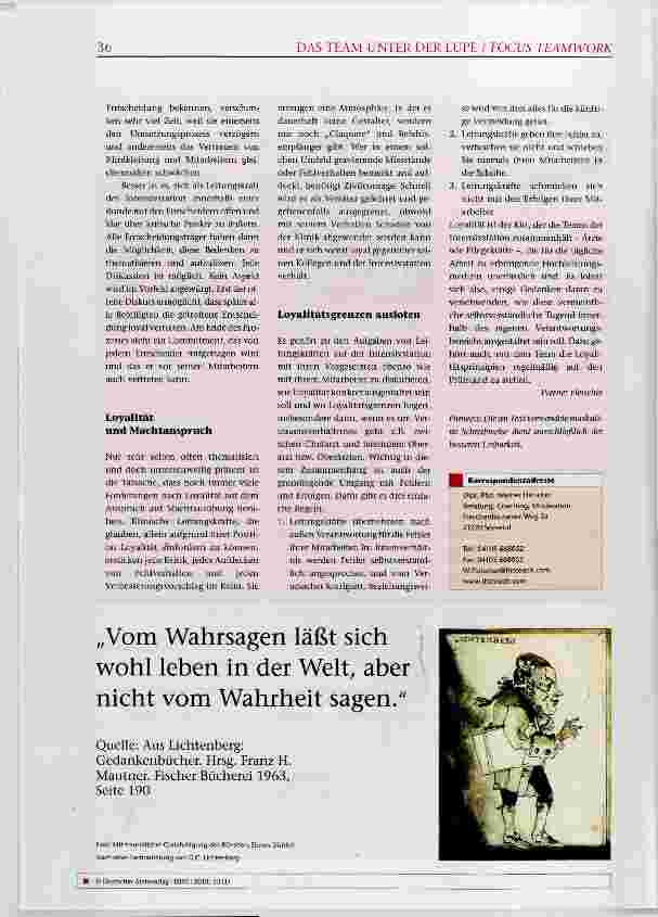 Vorschauseite 2: Loyalität Eine Säule der Teamkultur auf der Intensivstation