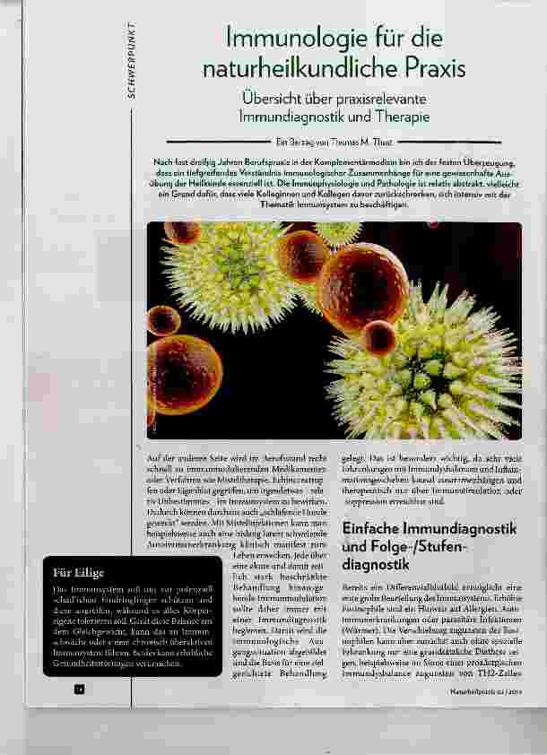 Vorschauseite 1: Immunologie für die naturheilkundliche Praxis