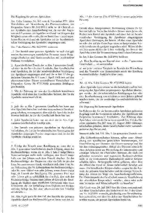 Vorschauseite 2: Besitz und Betrieb einer Apotheke dürfen Apothekern vorbehalten bleiben
