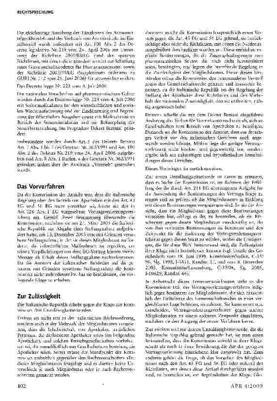 Vorschauseite 3: Besitz und Betrieb einer Apotheke dürfen Apothekern vorbehalten bleiben